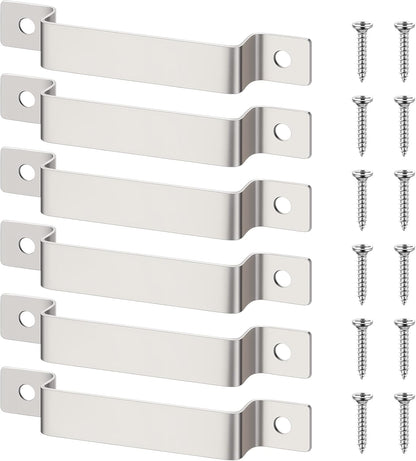 6 Pcs Tape Measure Clip Tape Measure Holder Bench Belt Universal Tool with Screws Stainless Steel Tool Hanger Storage Dock for Mount Drill Power Measures and Belt Clips (Silver)