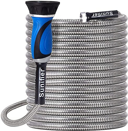 Metal Garden Hose 15 Ft 30 Ft With Hose Nozzle