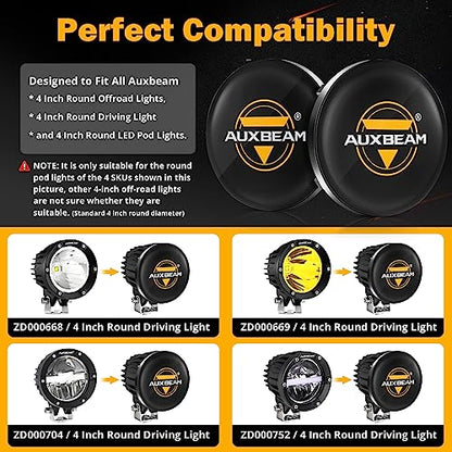 C4 Series 4 Inch Round Black Protective Light Covers (2 Count)