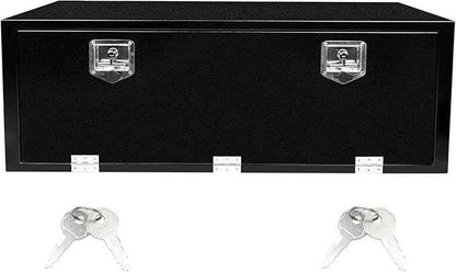 48 Inch Underbody Steel Truck Tool Box with T-Handle Latch Flatbed Tool Box Storage Box for Trailer Heavy Duty Truck Bed Lockable Storage Organizer Chest Black(48” x 18” x 18”)