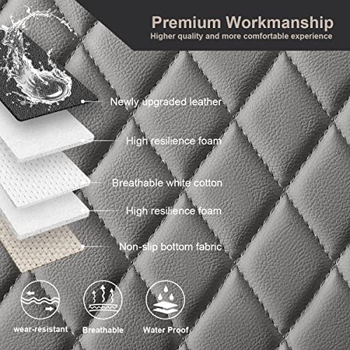 Pu Leather Car Seat Bottom Covers Protectors Include 1 Pair Front Driver Seat Pad Mat and 1 Rear Bench Cover Universal Fit 90% Vehicles