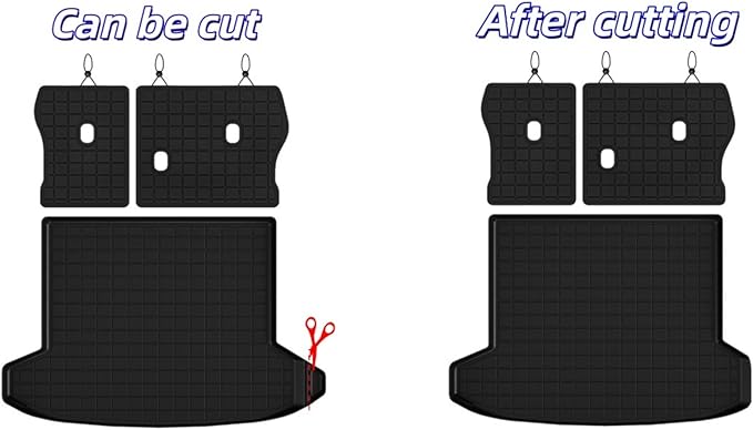 Cargo Mat with Backrest Protection for 2022-2024 2025 Hyundai Tucson, TPE All Weather Protection Cargo Liner with Velcro Rear Seats Backrest car Accessories-Black