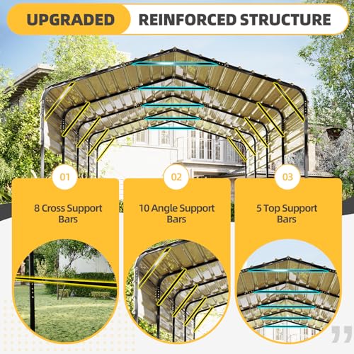 14x20x13 FT RV Metal Carport