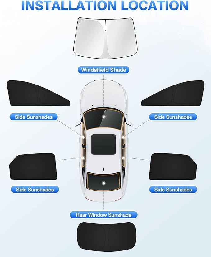 Sunshades for 2016-2022 Lexus RX Accessories Windshield Sun Shade Side Rear Window Shade Cover Sun Visor Shield Privacy Protection for Camping Keep Vehicle Cool Black 6PCS