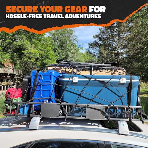 64"x39"x6" Extendable Cargo Roof Rack Basket with 250 Lbs Capacity