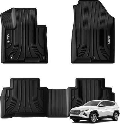 LASFIT Floor Mats for Hyundai Tucson 2026 2025 2024 2023 2022 (Not for Hybrid & PHEV), Custom Fit TPE All Weather Floor Liners 1st & 2nd Row Car Mats Accessoires for Hyundai Tucson 2022-2026, Black