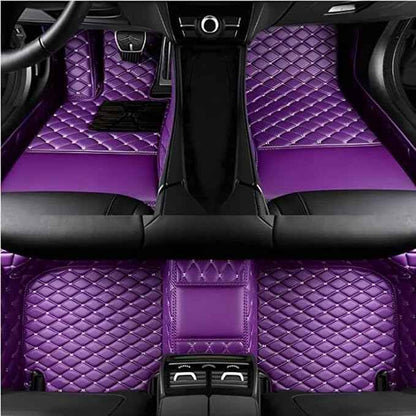 MAEVEN Customized Leather car Floor mats Suitable for 99% of car Models All-Weather Protection Waterproof Anti Slip Men's Women's car Liners (Purple)