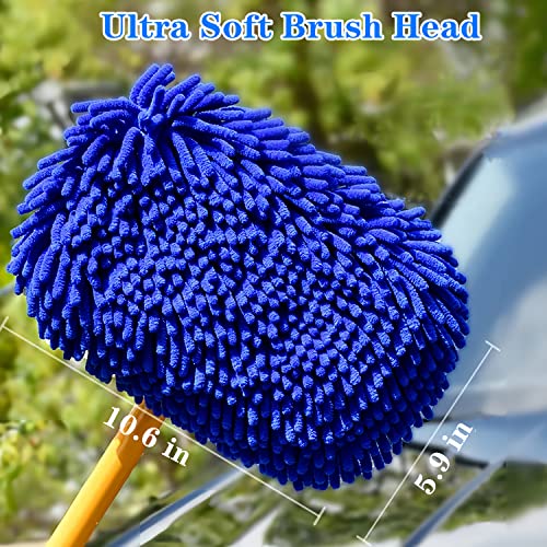15°Curved Chenille Car Wash Brush Mop with Long Handle