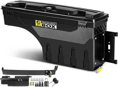 YHTAUTO Truck Bed Storage Tool Box Lockable Compatible with 1999-2007 Chevy Silverado GMC Sierra 1500/2500/3500 & HD(Fit 2007 Classic), Passenger Side, Swing Waterproof Wheel Well ToolBox