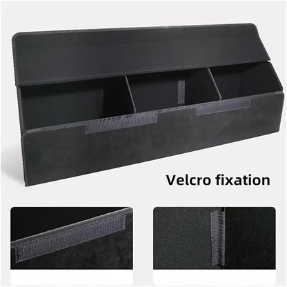 Folding Car Trunk Organizer Compatible For Tesla Model 3 X S Y Leather Big Capacity Storage Box Detachable Partition Car Trunk Storage