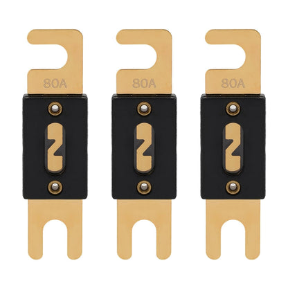 80A ANL Fuse 80 Amp Inline Blade Fuses 32V for Car Audio Inverter Automotive Stereo (Pack of 3 pcs)