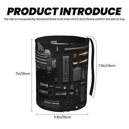 Gun Military Gear Arsenal Set Car Trash Can Waterproof Hanging Trash Bin Collapsible Garbage Can for Car Accessories Travel Camping Kitchen Home