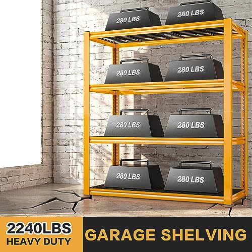 40" W Yellow Garage Shelving with Double (3 Count)
