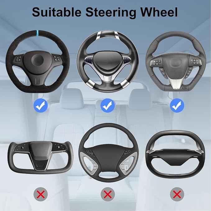 2 in 1 Large Steering Wheel Desk with Dual Slide-Out Trays, Steering Wheel Table Tray Fits for Most Cars, Adjustable Laptop Tray for Car