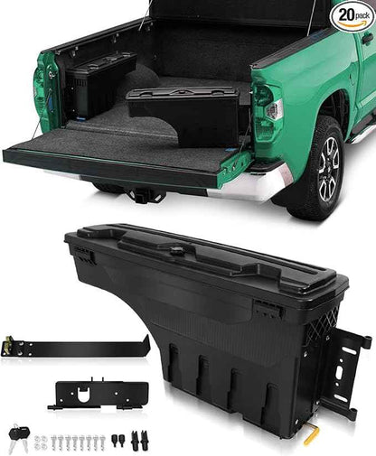 SCITOO Truck Bed Storage Tool 180° Rotating Tool Box Fit For Ford F-150 1997-2014 Right Side Waterproof Black