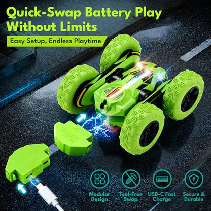 Remote Control Flip Stunt Car Double Sided Driving Crawler Toys