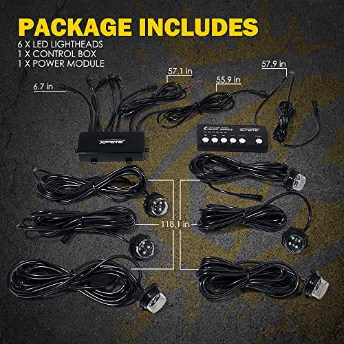 Amber LED Hideaway Strobe Lights Kit (6 Count)