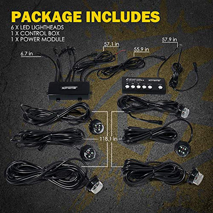 Amber LED Hideaway Strobe Lights Kit (6 Count)
