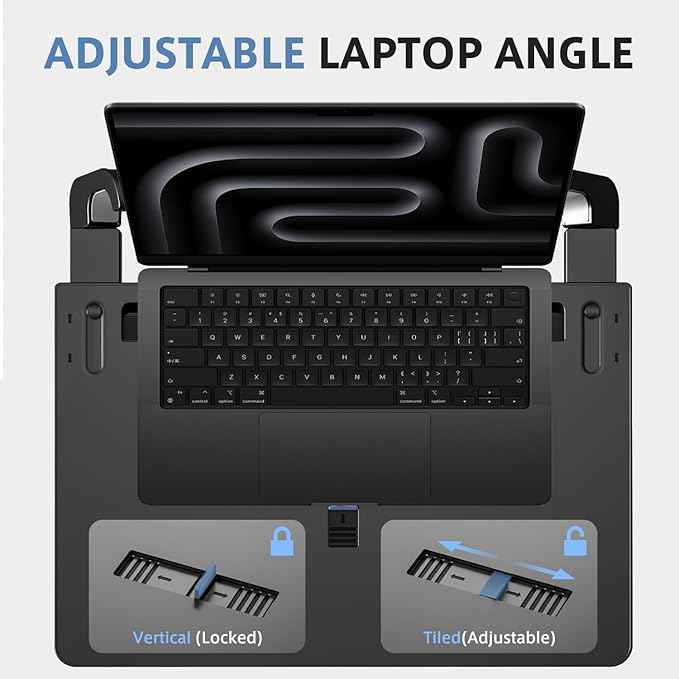 Steering Wheel Tray, Car Food Tray, Car Desk for Laptop, Multipurpose Car Table for Eating & Work, Adjustable Car Tray with Drawer and Anti-Slip Protective Adhesive
