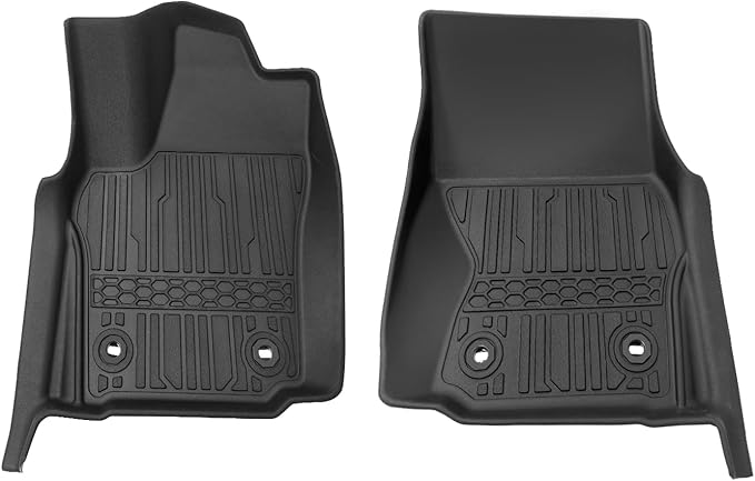 TripleAliners for Tacoma 2024 2025 | Floor Mats First Row ONLY | for Double Cab & Access Cab All Weather Liners Compatible with 2024+ Toyota Tacoma Accessories (Fit Auto Trans), 2PC