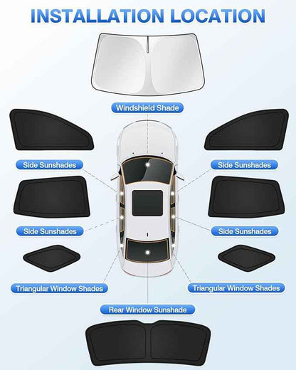 Sunshades for 2025 2026 Chevrolet/Chevy Equinox Accessories Windshield Sun Shade Side Rear Window Shade Cover Sun Visor Shield Privacy Protection Keep Car Cool Black 8PCS(NOT for Equinox EV)