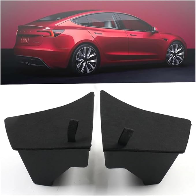 Trunk Storage Box Compatible For Tesla Model 3 2024+ Rear Trunk Side Storage Box Lids Organizer Garbage Bins Car Accessories(No cover)