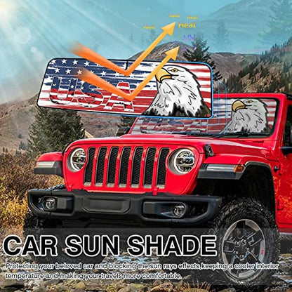 Windshield Flag Sun Shade Sun Visor Heat Shield for 2018