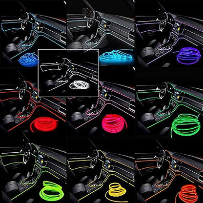 El Wire Yellow Interior Car LED Strip Lights