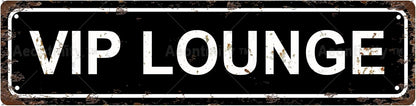 VIP LOUNGE Vintage Metal Tin Street Sign Bar Cafe Garage Cave Home Room Wall Bathroom Farmhouse Garden Porch Patio Decor, 16 x 4 Inch