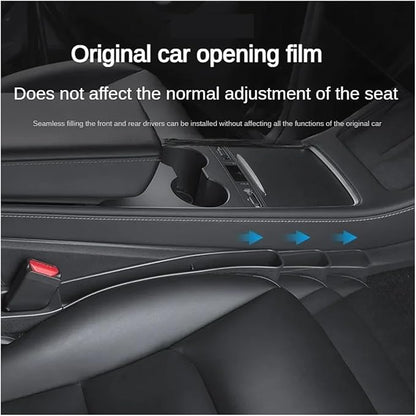 Side Seam Filler 2PCS Seat Gap Storage Box Fit for Tesla Model 3/Y Seat Gap Filler Organizer Crevice Organizer Filler Pocket for Wallet Keys Card Gap Filling(Black)
