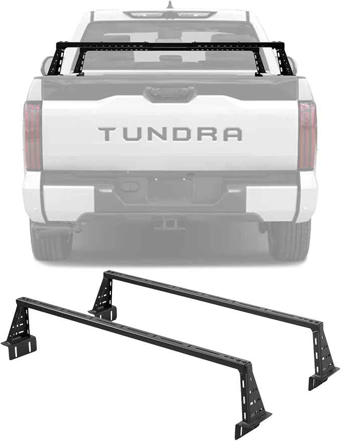 Universal Overland Truck Bed Cargo Rack, Heavy Duty Low Profile 10" Platform (Large)