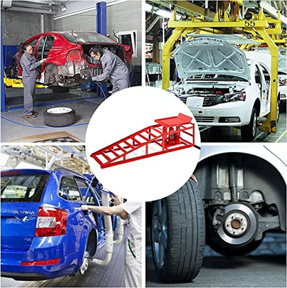 2 Pack Hydraulic Car Ramps 10000lbs 5T 11000lbs Low Profile Car Lift Service Ramps Truck Trailer Garage
