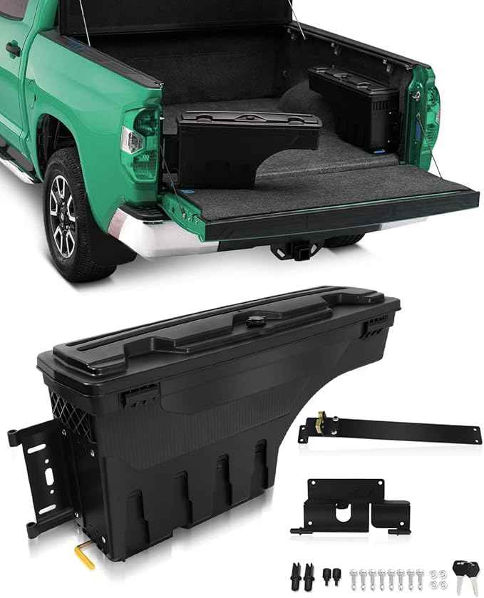 SCITOO Truck Bed Tool Box for Chevrolet Colorado 2015-2020 for GMC Canyon 2015-2020 Left Driver Side,Multi-Compartment Dividers Organized Storage,Heavy Duty & No-Drill Installation