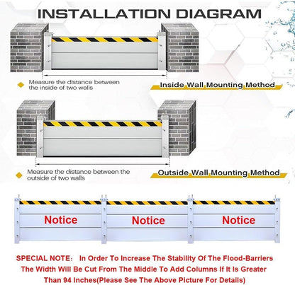 Reusable Heavy Duty Aluminum Flood Barriers for Home Exterior