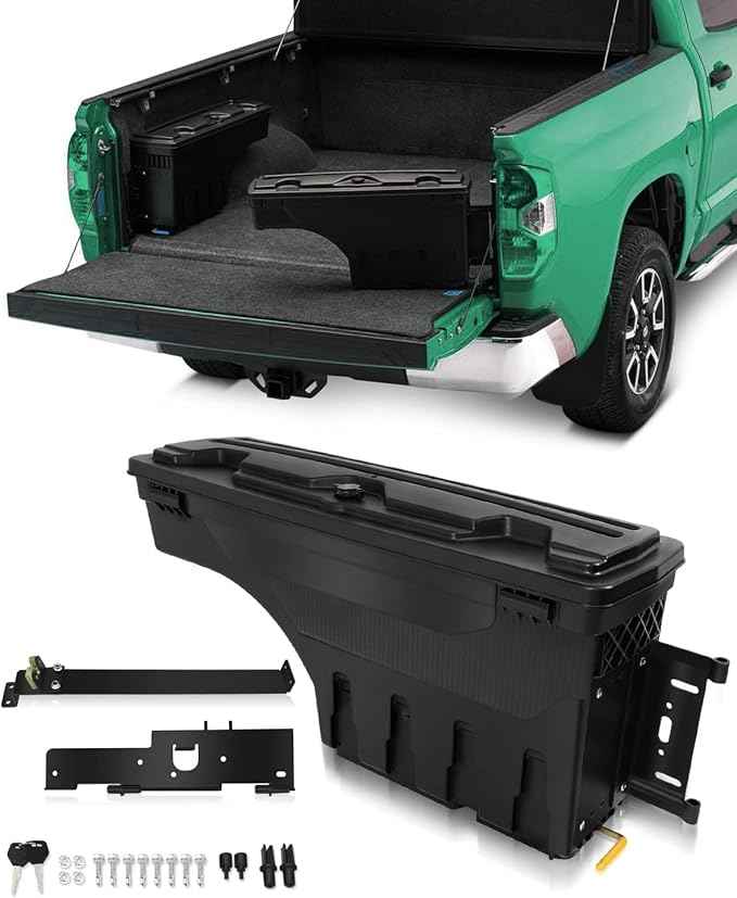 SCITOO Right Passenger Side Truck Bed Tool Box for Jeep Gladiator 2020 2021 2022 2023,Multi-Compartment Dividers Organized Storage,Heavy Duty & No-Drill Installation