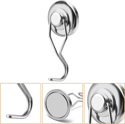 DIYMAG Swivel Swing Powerful Magnetic Hooks, 100LB (7 Pack) Strong Heavy Duty Neodymium Magnet Hooks Great for Grill, Refrigerator, Kitchen, Office-Length 68mm(2.67in), Diameter 32mm(1.26in)