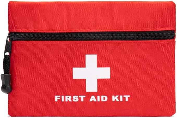 Red Emergency Pouch - Small Travel Rescue Pouch for Car, Home, Office, Kitchen, Outdoors - Empty First Aid Bag (6.3x4.3 4pcs)
