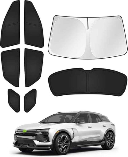 Sunshades for 2024 2025 2026 Chevrolet/Chevy Blazer EV (NOT for Chevrolet Blazer) Accessories Windshield Sun Shade Side Rear Window Shade Cover Sun Visor Shield Privacy Protection Black 8PCS