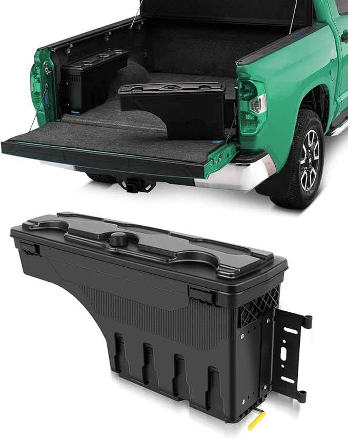 SCITOO Right Passenger Side Truck Bed Tool Box for Ford F-150 2015 2017-2022,Multi-Compartment Dividers Organized Storage,Heavy Duty & No-Drill Installation