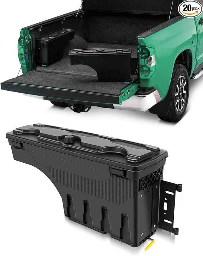 SCITOO Truck Bed Tool Box for Ford F-150 2015 2017-2022,Multi-Compartment Dividers Organized Storage,Heavy Duty & No-Drill Installation Right Passenger Side