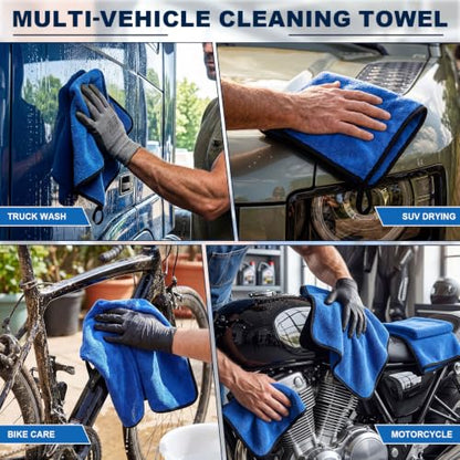 20 Pcs Microfiber Car Drying Towels Microfiber Cleaning Cloth 800 GSM Thick Plush Cleaning Dusting Cloth Auto Detailing Absorbent Towels Rags for Car Household Kitchen Window (20 Count)