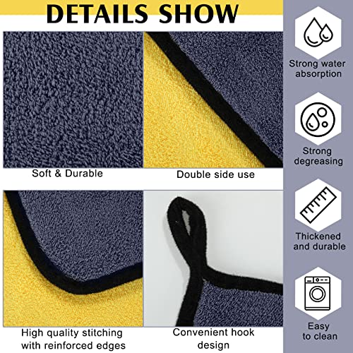 20 Pcs Microfiber Car Drying Towels Microfiber Cleaning Cloth 800 GSM Thick Plush Cleaning Dusting Cloth Auto Detailing Absorbent Towels Rags for Car Household Kitchen Window (20 Count)