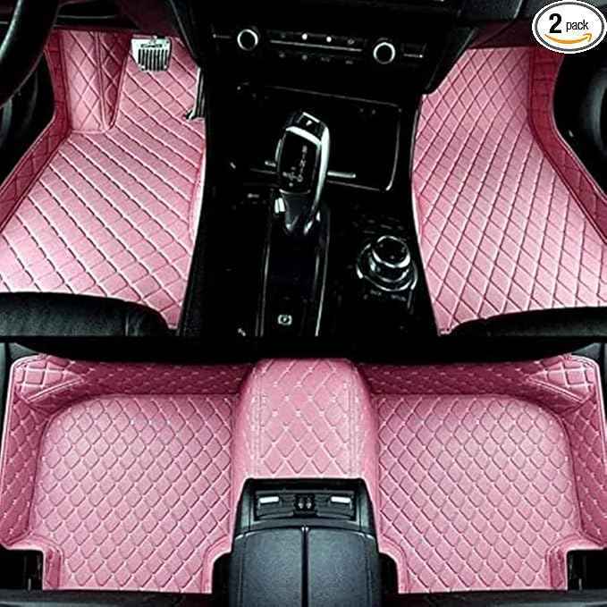 Custom Making Car Floor Mats Compatible with Audi BMW Mercedes-Benz Toyota Lexus Honda Infiniti Nissan Hyundai Kia All Models 2005-2026 (Pink)
