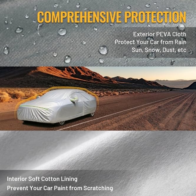 Car Cover Waterproof All Weather Windproof for Sedans 184