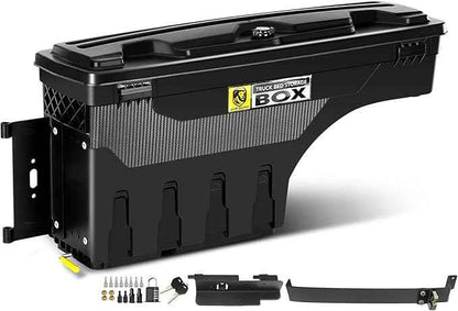 YHTAUTO Truck Bed Storage Tool Box Lockable Compatible with 1999-2007 Chevy Silverado GMC Sierra 1500/2500/3500 & HD(Fit 2007 Classic), Driver Side, Swing Waterproof Wheel Well ToolBox