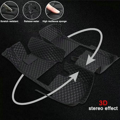 TREGOO All-Weather Anti Slip Floor mat is Suitable mats for floo of All for Tesla Models from 2012 to 2025 (Edge Gray Black Horizontal bar)