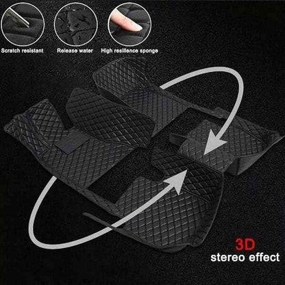TREGOO All-Weather Anti Slip Floor mat is Suitable mats for floo of All for Tesla Models from 2012 to 2025 (Edge Orange Medium Black Beige)