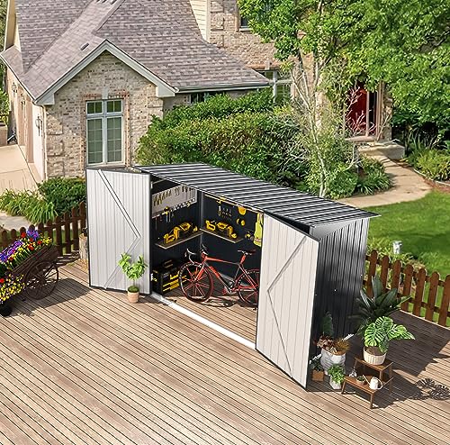 3' x 6' Waterproof Metal Lean to Bike Storage Shed