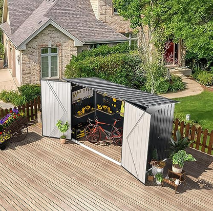 3' x 6' Waterproof Metal Lean to Bike Storage Shed