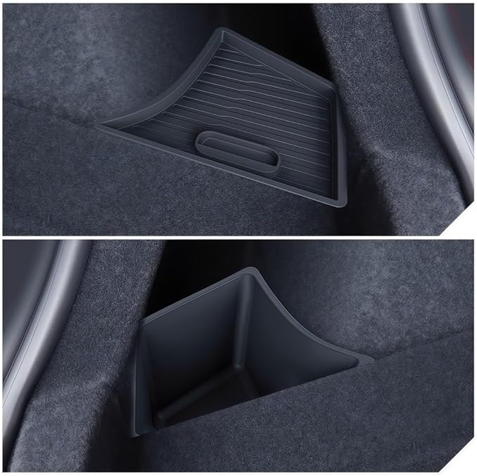 GGCLIMAX Trunk Side Storage Box Compatible with Tesla Model 3 Highland 2024-2025 Odorless TPE Organizer with Felt/TPE Lid Wet Item Storage Extra Space Solution(Only box)